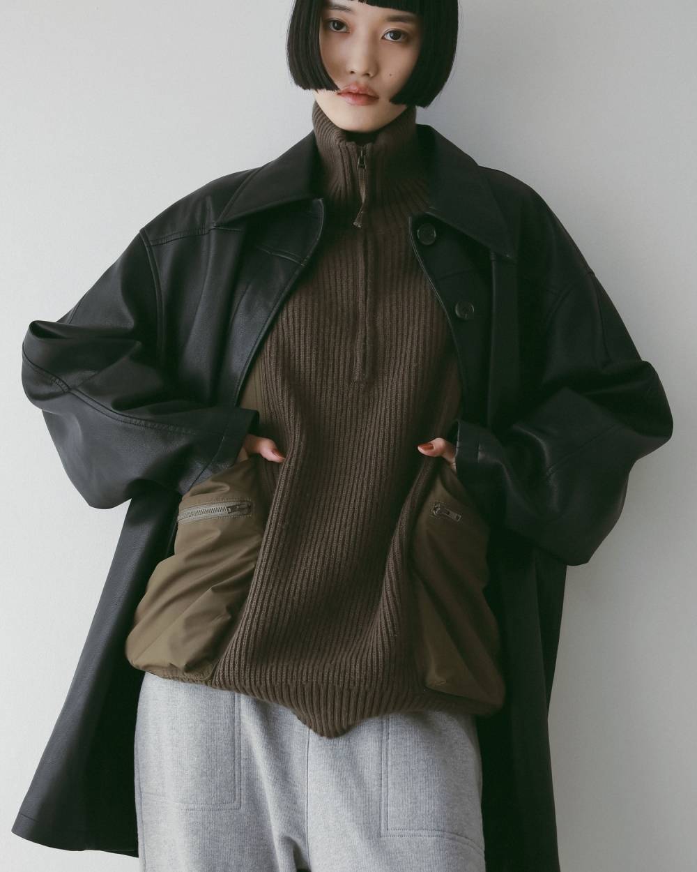 Halfzip Docking Knit Halfzip Docking Knit,ハーフジップ ドッキング ニット,62520718,ハーフジップトップス,トップス,ニット,ニットトップス,ànuke,アンヌーク,lifes,ライフズ,25aw