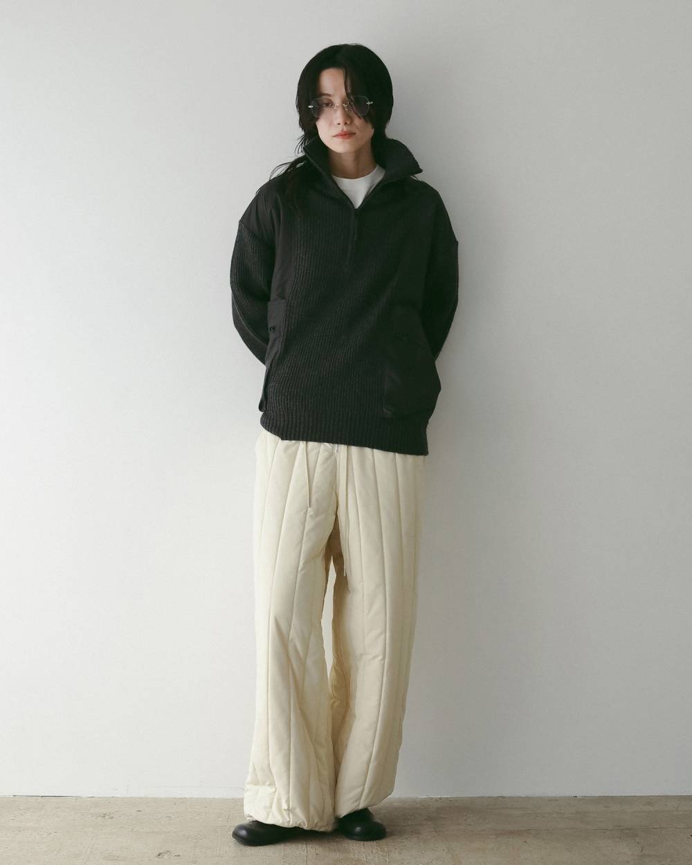 Halfzip Docking Knit Halfzip Docking Knit,ハーフジップ ドッキング ニット,62520718,ハーフジップトップス,トップス,ニット,ニットトップス,ànuke,アンヌーク,lifes,ライフズ,25aw