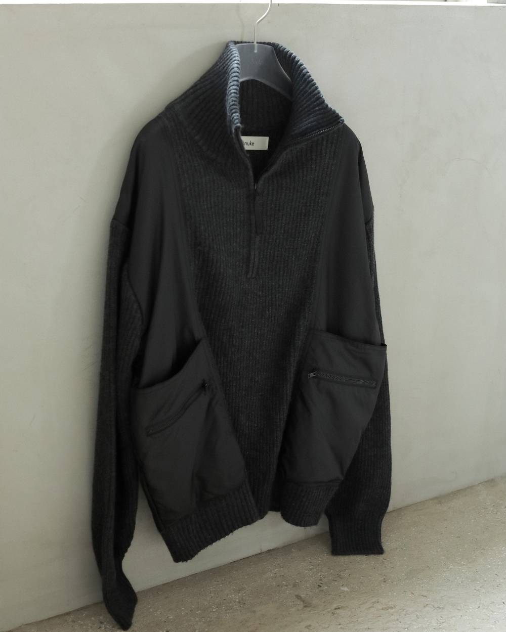 Halfzip Docking Knit Halfzip Docking Knit,ハーフジップ ドッキング ニット,62520718,ハーフジップトップス,トップス,ニット,ニットトップス,ànuke,アンヌーク,lifes,ライフズ,25aw