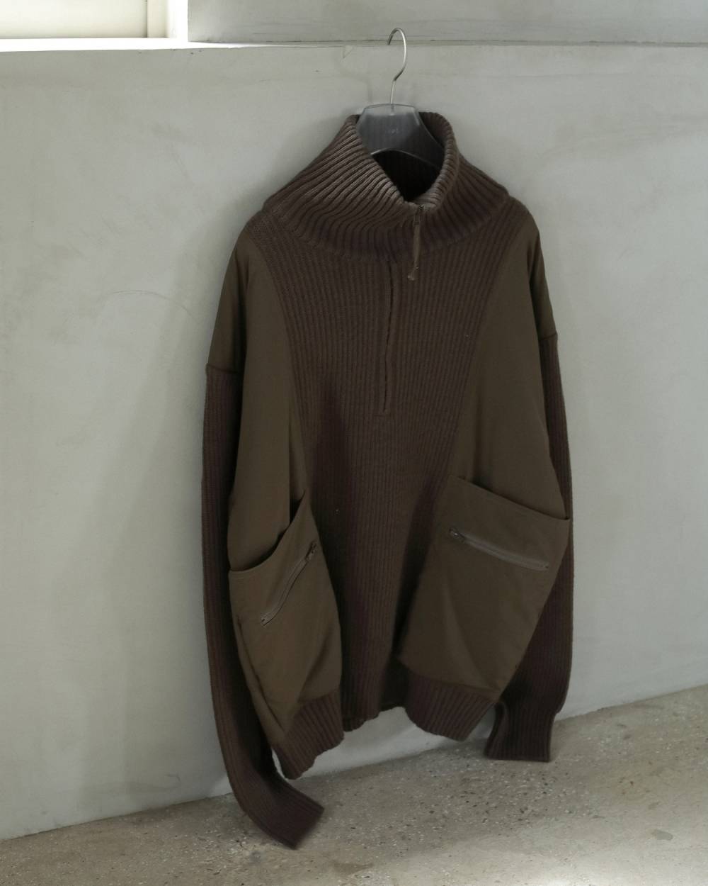 Halfzip Docking Knit Halfzip Docking Knit,ハーフジップ ドッキング ニット,62520718,ハーフジップトップス,トップス,ニット,ニットトップス,ànuke,アンヌーク,lifes,ライフズ,25aw