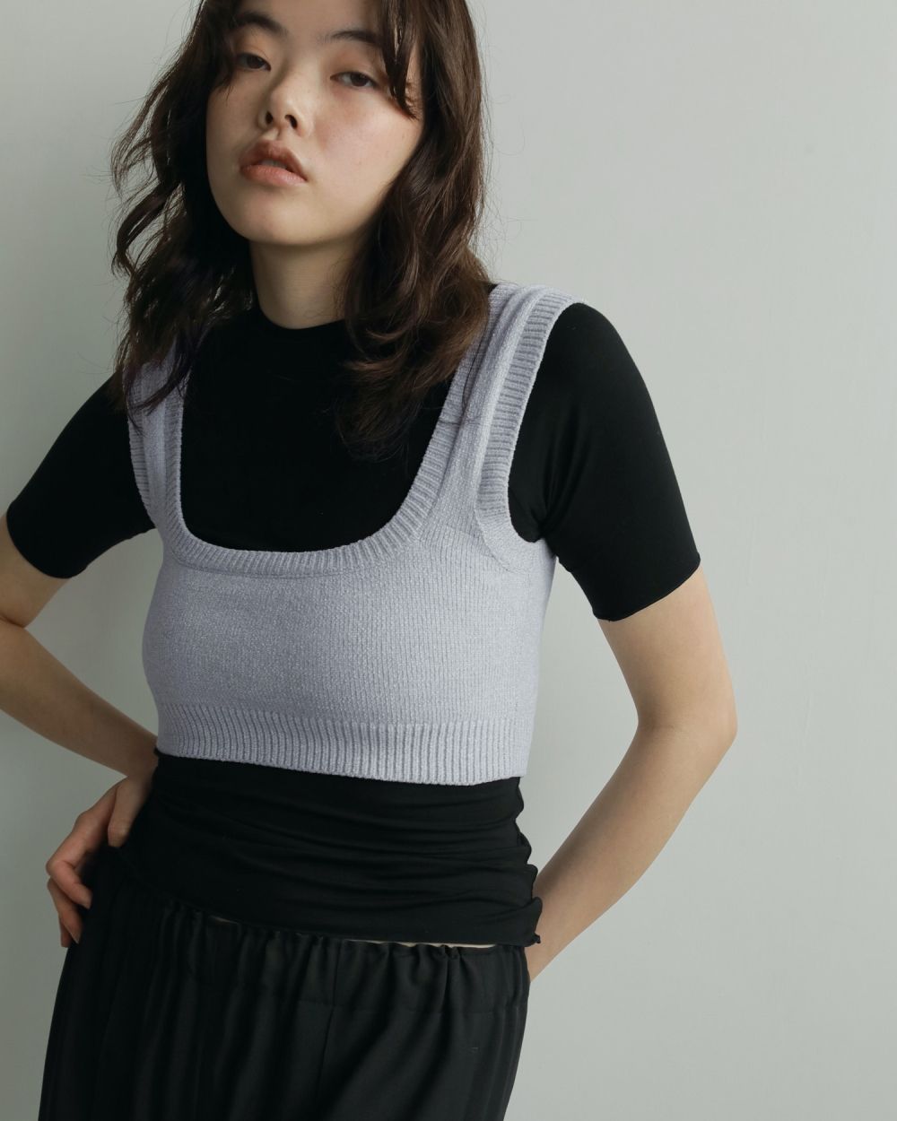 Velour Knit Tanktop Velour Knit Tanktop,ベロア ニット タンクトップ,62520535,トップス,タンクトップ,タンク,ベロア素材,レイヤード,ànuke,アンヌーク,lifes,ライフズ,25aw