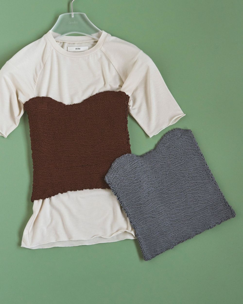 Bright Knit Baretop Bright Knit Baretop,ブライトニットベアトップ,62520537,ニットブラトップ,ベアトップ,レイヤード,ànuke,アンヌーク,lifes,ライフズ,25aw