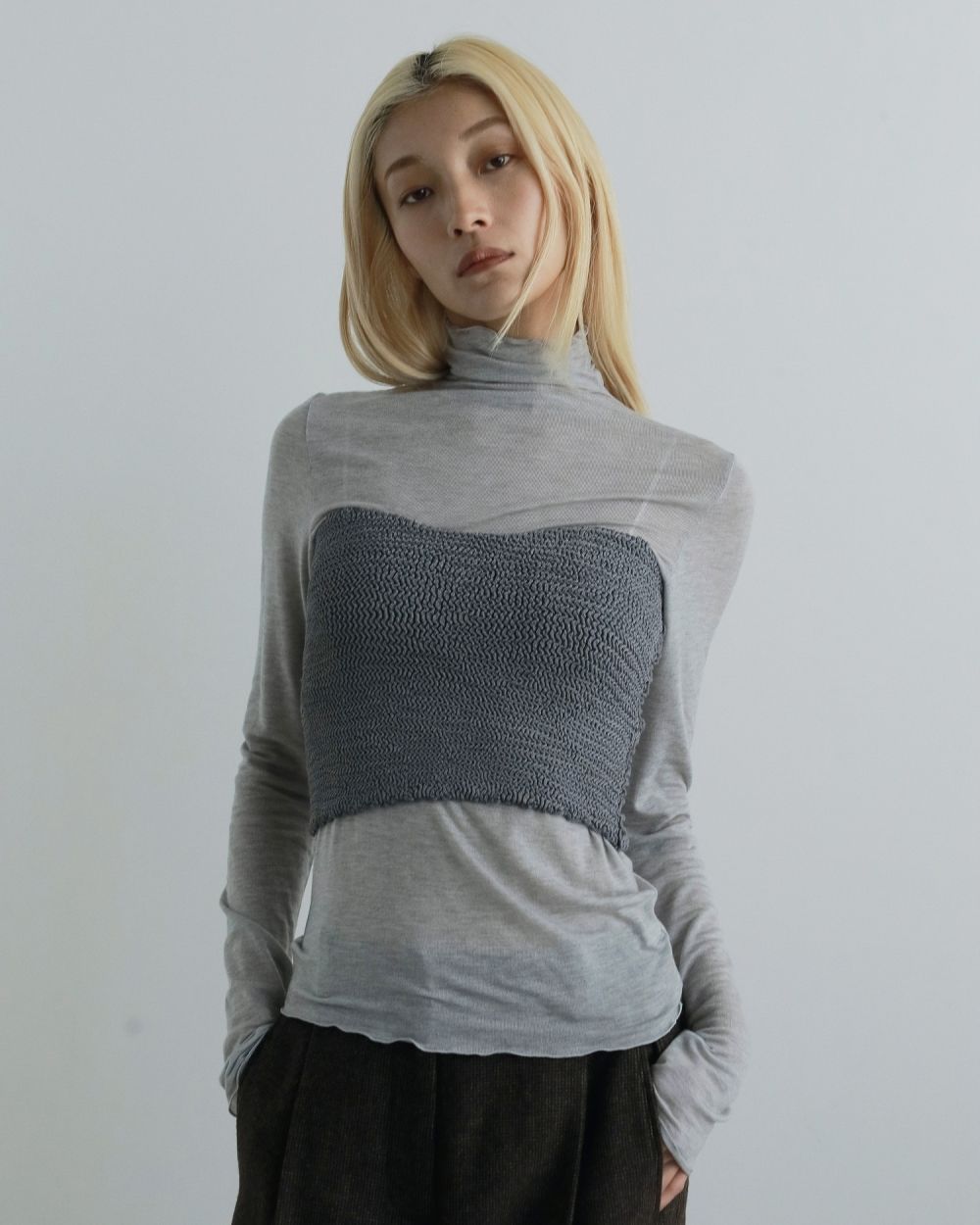 Bright Knit Baretop Bright Knit Baretop,ブライトニットベアトップ,62520537,ニットブラトップ,ベアトップ,レイヤード,ànuke,アンヌーク,lifes,ライフズ,25aw