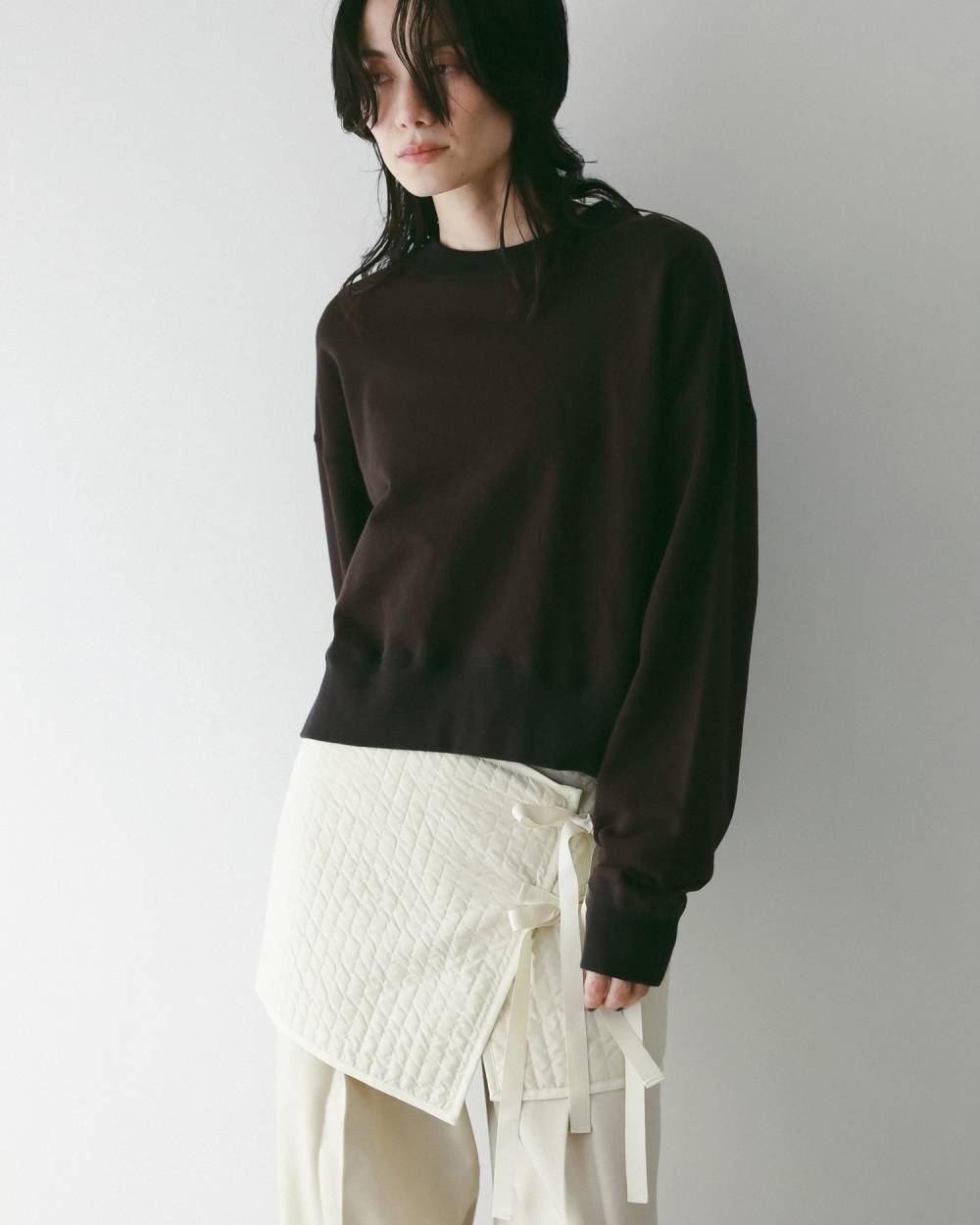 Bicolor Wide Sweat Bicolor Wide Sweat,バイカラー ワイド スウェット,62520607,トップス,カットソートップス,スウェット,ショート丈,ànuke,アンヌーク,lifes,ライフズ,25aw