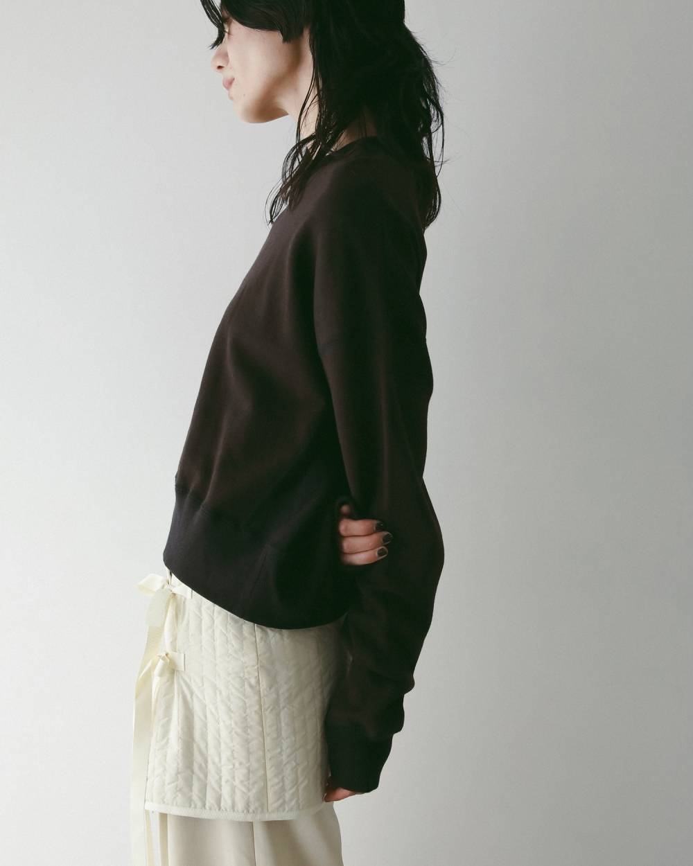 Bicolor Wide Sweat Bicolor Wide Sweat,バイカラー ワイド スウェット,62520607,トップス,カットソートップス,スウェット,ショート丈,ànuke,アンヌーク,lifes,ライフズ,25aw