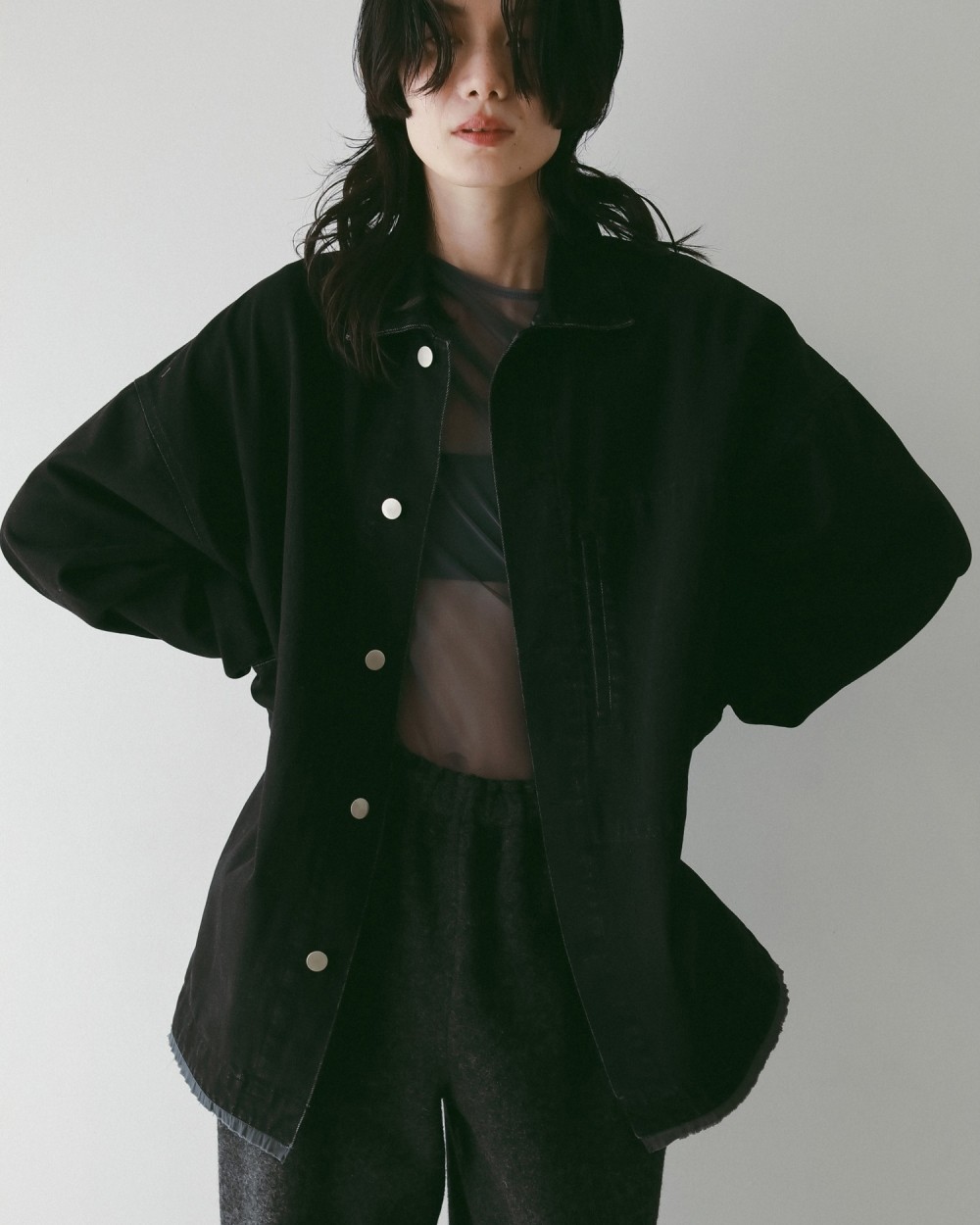 Tulle Gather Bodysuit Tulle Gather Bodysuit,チュールギャザーボディスーツ,62520608,トップス,シアートップス,透け感,ànuke,アンヌーク,lifes,ライフズ,25aw