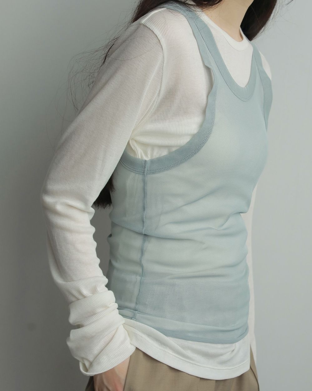 Layered Sheer Long T-shirts Layered Sheer Long T-shirts,レイヤードシアーロングTシャツ,62520617,ロンT,トップス,透け感,レイヤード,カットソー,Tシャツ,ànuke,アンヌーク,lifes,ライフズ,25aw