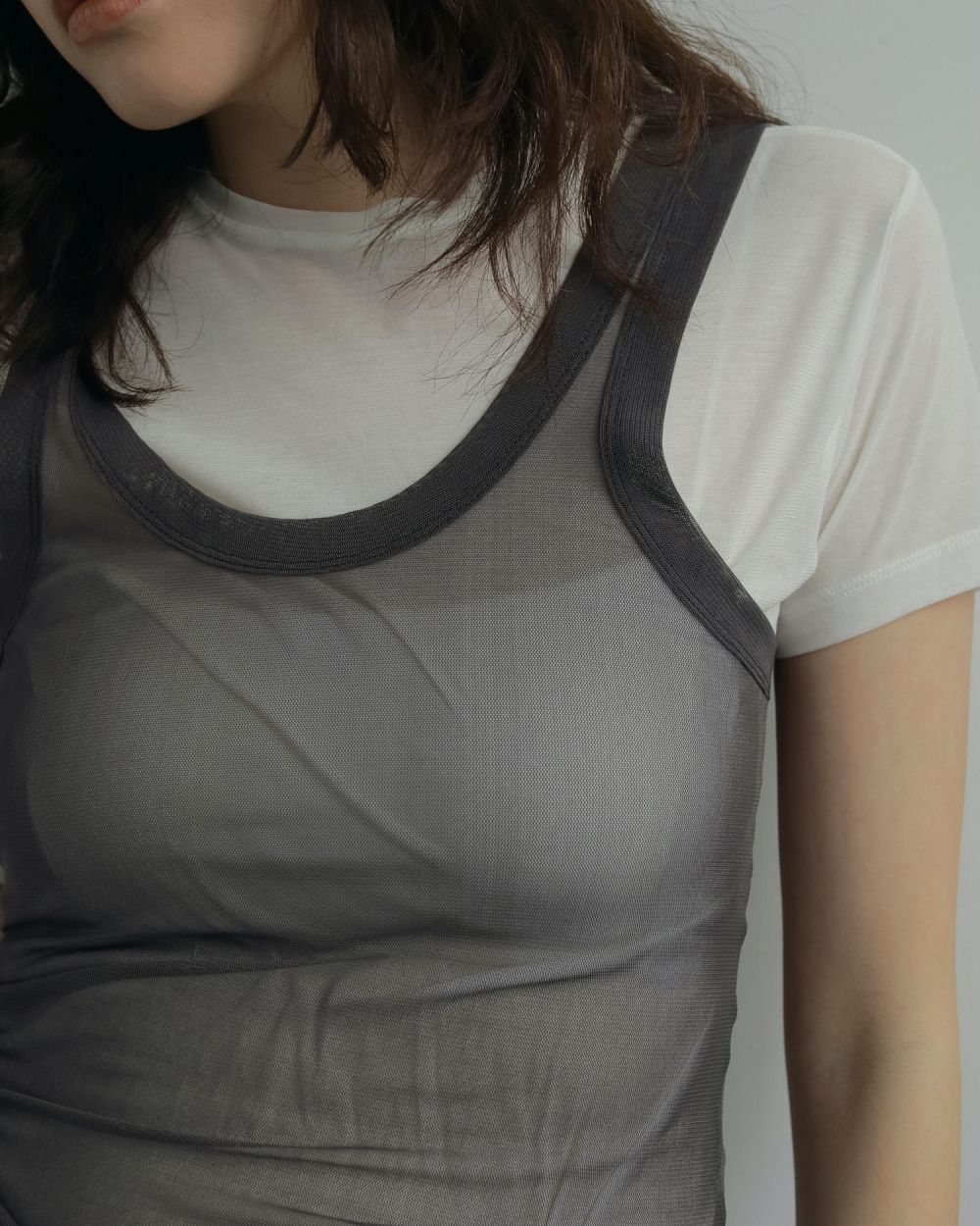トップス Tulle Tank Top anuke ànuke online store（アンヌーク） / Tulle Tank TopTulle Tank