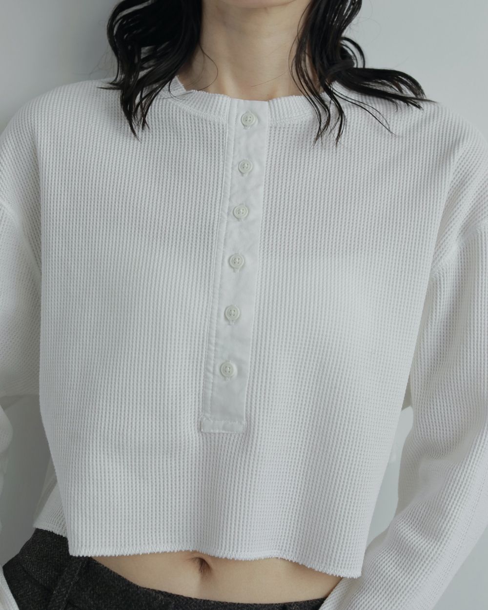 anuke Waffle Henley Tops アンヌーク anuke / アンヌーク Waffle Henley Tops☆ 25秋冬予約 62520628