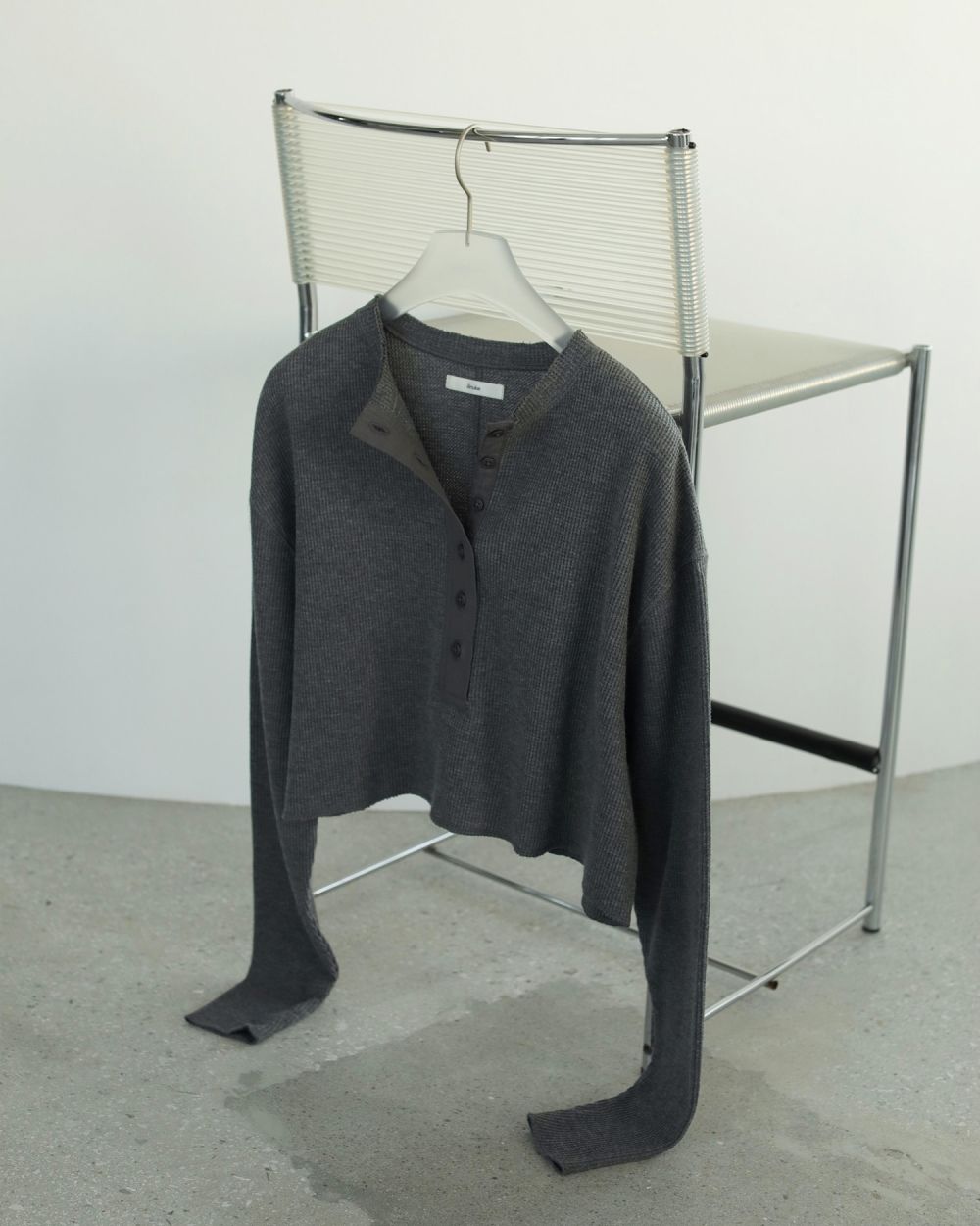 anuke アンヌーク Waffle Henley Tops チャコールグレー ànuke online store（アンヌーク） / Waffle Henley TopsWaffle