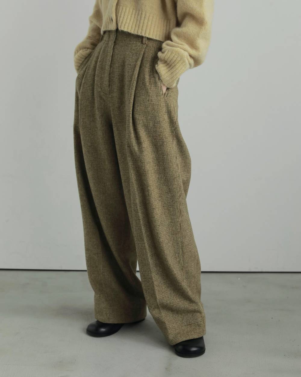 Check Tuck Pants Check Tuck Pants,チェック タックパンツ,62520707,ボトム,パンツ,タックパンツ,チェック,柄,ànuke,アンヌーク,lifes,ライフズ,25aw