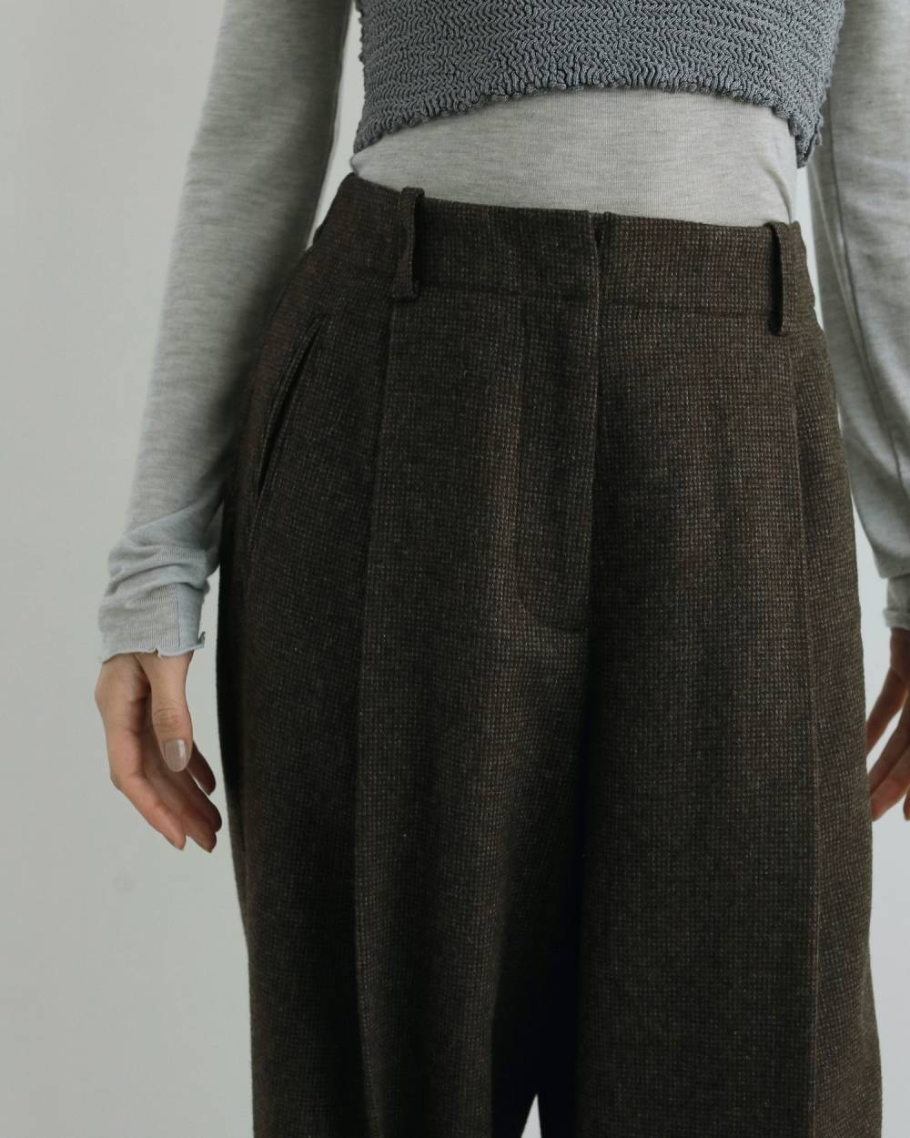 Check Tuck Pants Check Tuck Pants,チェック タックパンツ,62520707,ボトム,パンツ,タックパンツ,チェック,柄,ànuke,アンヌーク,lifes,ライフズ,25aw