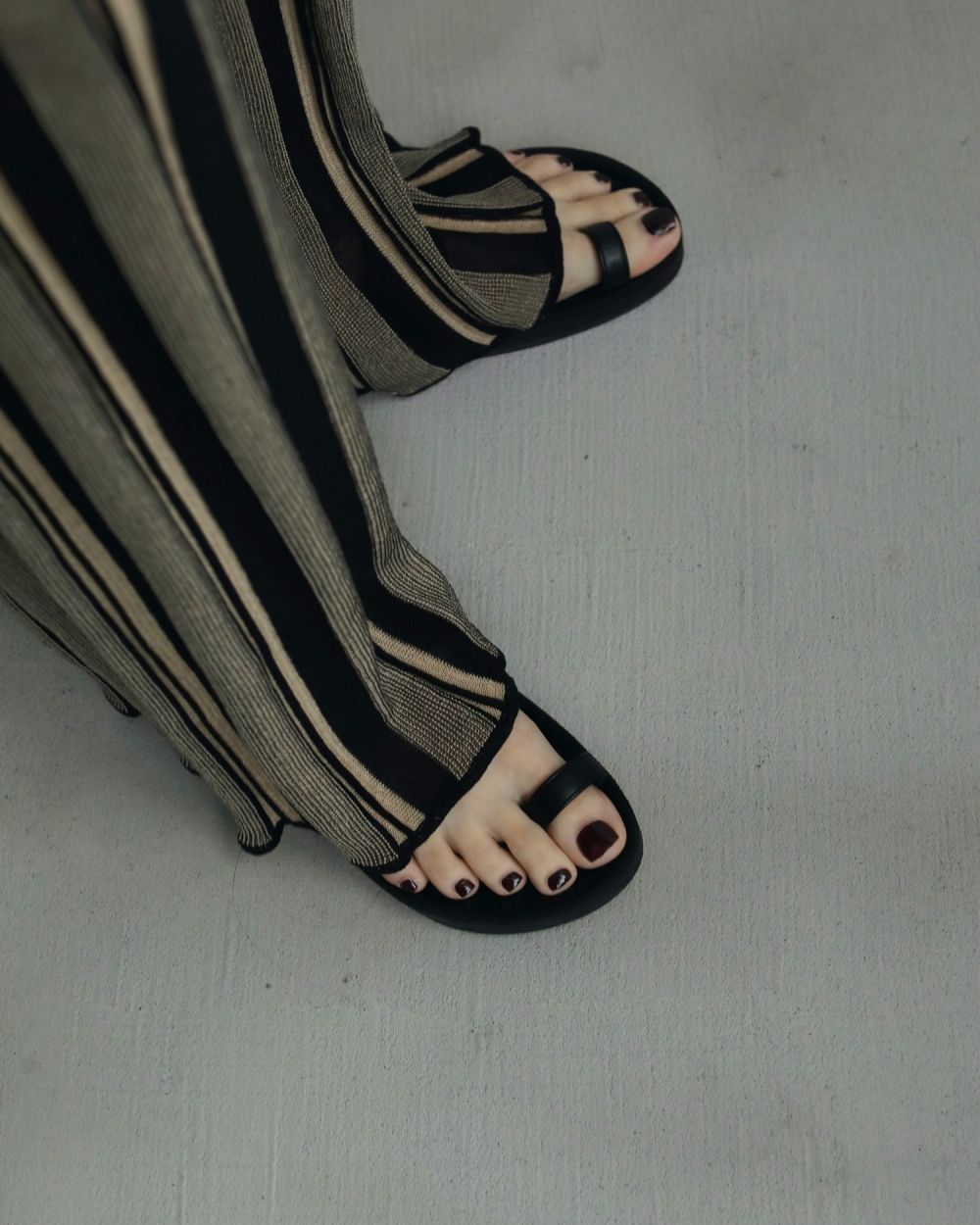 【anuke】完売アイテム＿ストライプニットパンツ 38サイズ ànuke online store（アンヌーク） / Stripe Knit PantsStripe