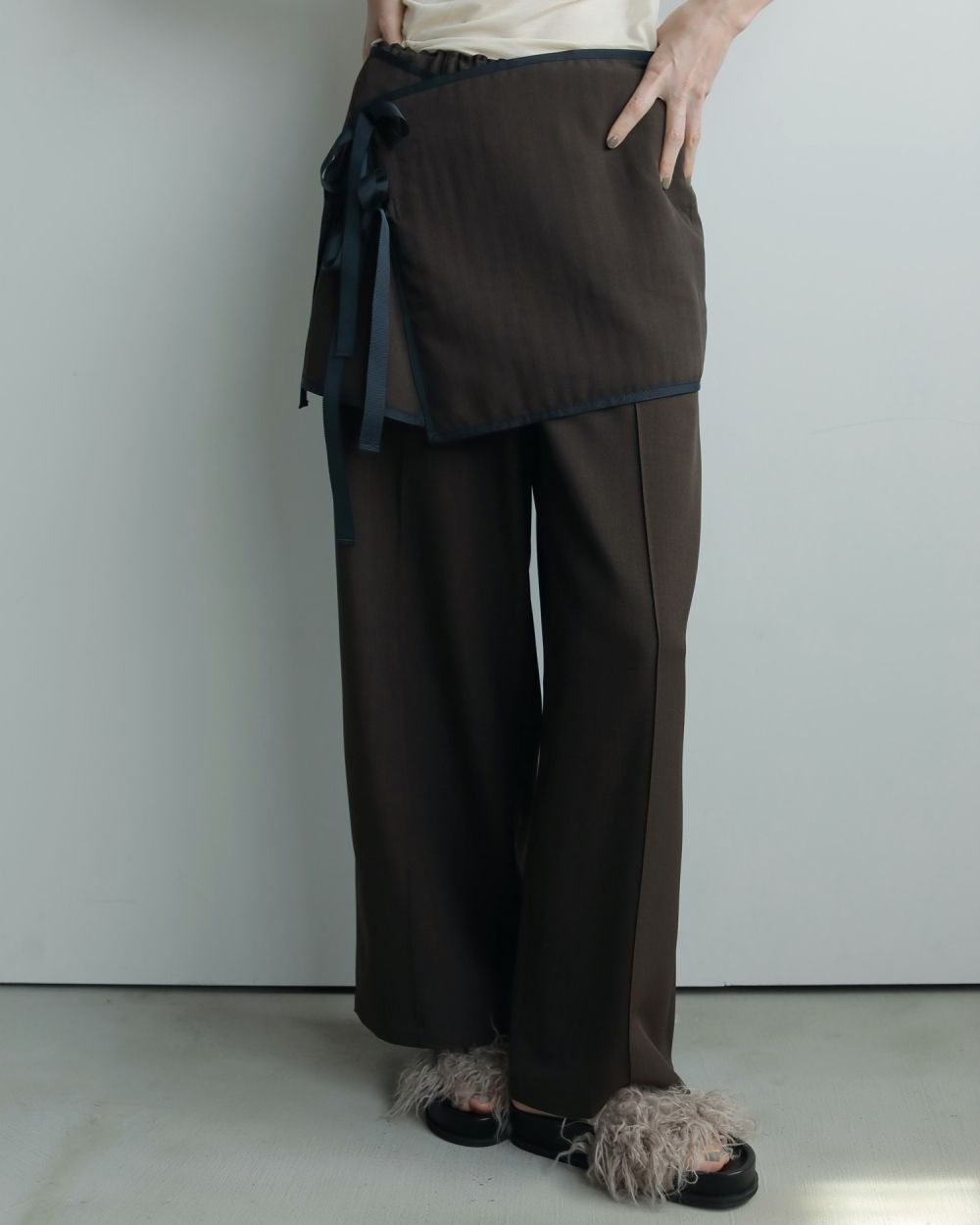 【BAON】Tenmill Pintuck Cotton Wide Pants BAON】Tenmill Pintuck Cotton Wide Pants Kijun - Wide Pintuck