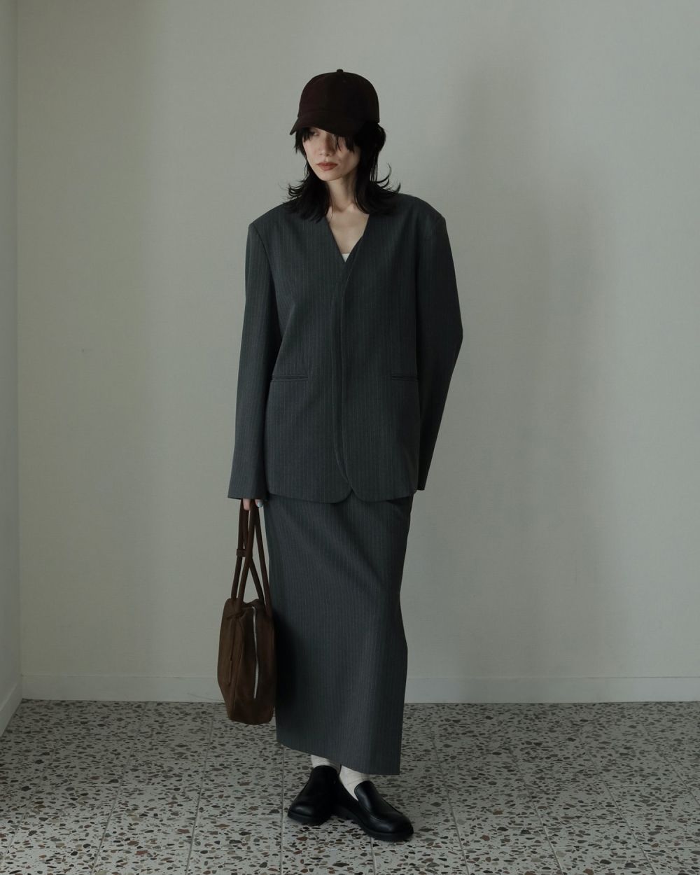 Heather Stretch Middleskirt Heather Stretch Middleskirt,ヘザーストレッチミドルスカート,62520801,ボトム,ミドル丈,スカート,ànuke,アンヌーク,lifes,ライフズ,25aw