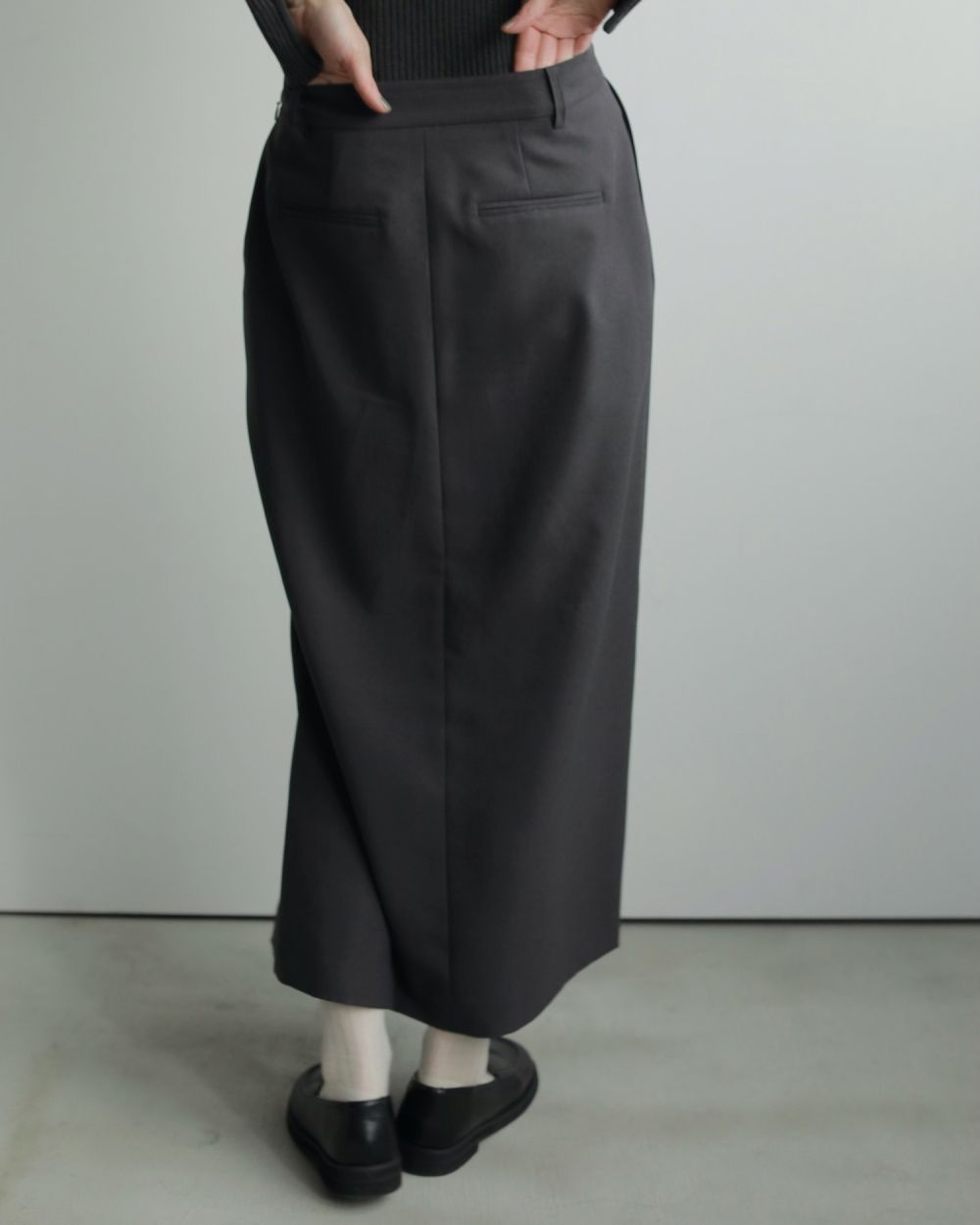 Heather Stretch Middleskirt Heather Stretch Middleskirt,ヘザーストレッチミドルスカート,62520801,ボトム,ミドル丈,スカート,ànuke,アンヌーク,lifes,ライフズ,25aw