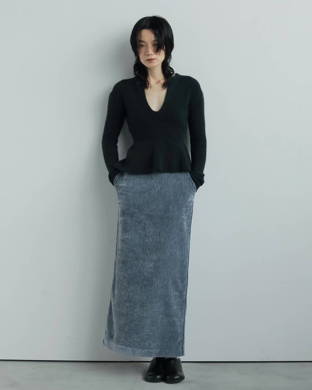 Velvet Straight Skirt Velvet Straight Skirt,ベルベット ストレート スカート,62520803,ボトム,スカート,ベルベット素材,ànuke,アンヌーク,lifes,ライフズ,25aw