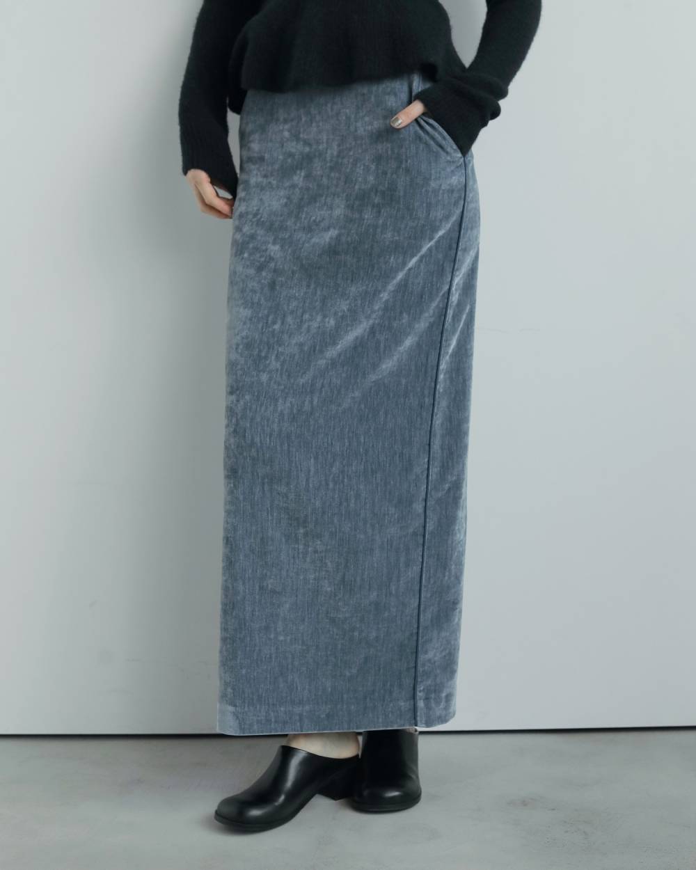 Velvet Straight Skirt Velvet Straight Skirt,ベルベット ストレート スカート,62520803,ボトム,スカート,ベルベット素材,ànuke,アンヌーク,lifes,ライフズ,25aw
