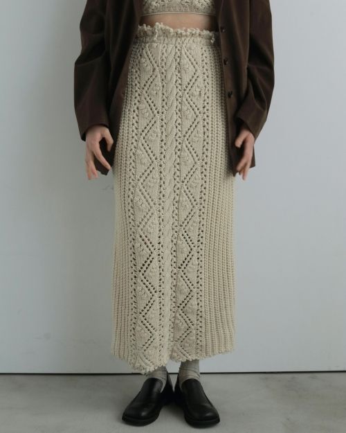 anuke 2025AW新品ケーブルニットロングタイトスカート ànuke online store（アンヌーク） / Cable Knit SkirtCable Knit