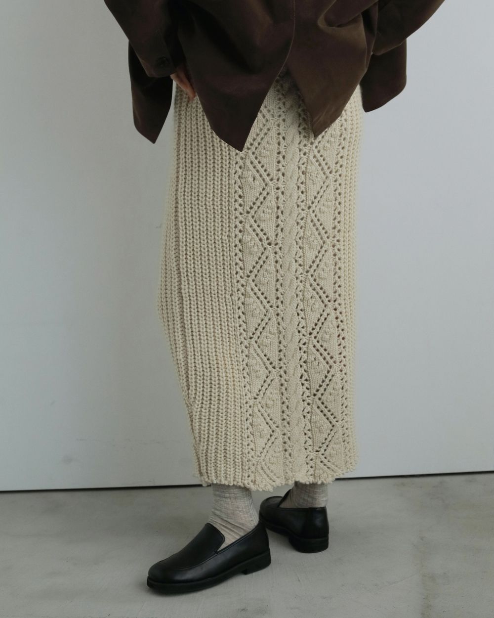 Cable Knit Skirt Cable Knit Skirt,ケーブルニットスカート,62520805,スカート,ニットスカート,ボトム,ànuke,アンヌーク,lifes,ライフズ,25aw