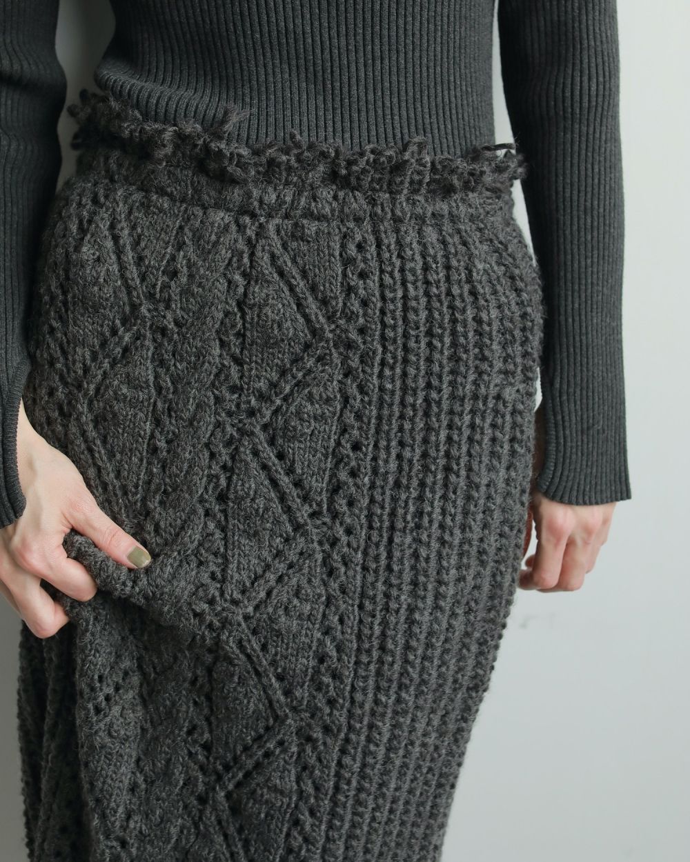 Cable Knit Skirt Cable Knit Skirt,ケーブルニットスカート,62520805,スカート,ニットスカート,ボトム,ànuke,アンヌーク,lifes,ライフズ,25aw
