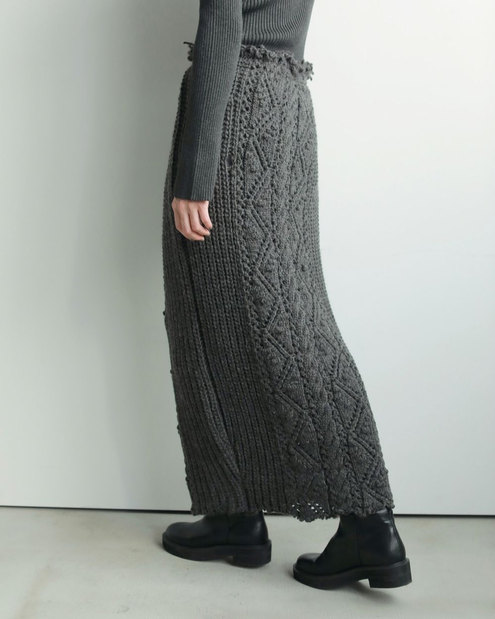 Cable Knit Skirt Cable Knit Skirt,ケーブルニットスカート,62520805,スカート,ニットスカート,ボトム,ànuke,アンヌーク,lifes,ライフズ,25aw