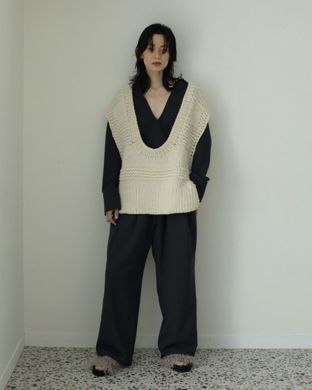 Eco Fur Sandals Eco Fur Sandals,エコ ファー サンダル,62521008,サンダル,シューズ,靴,ボリュームサンダル,エコファー,ànuke,アンヌーク,lifes,ライフズ,25aw