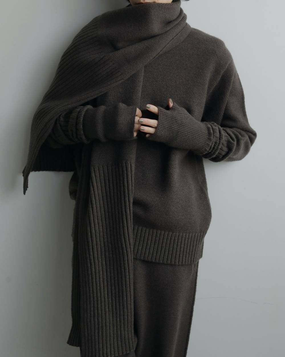 Rib Knit Stole Rib Knit Stole,リブ ニット ストール,62521017,ストール,マフラー,ニットストール,ànuke,アンヌーク,lifes,ライフズ,25aw