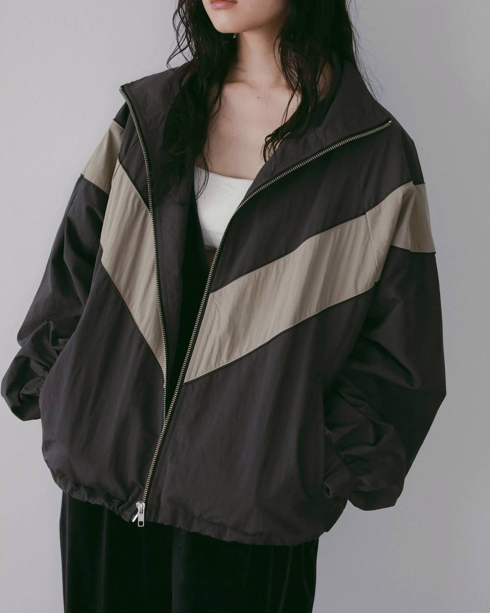 Nylon Track Blouzon Nylon Track Blouzon,ナイロン トラック ブルゾン,62610202,ブルゾン,アウター,羽織,軽アウター,ànuke,アンヌーク,lifes,ライフズ,26ss