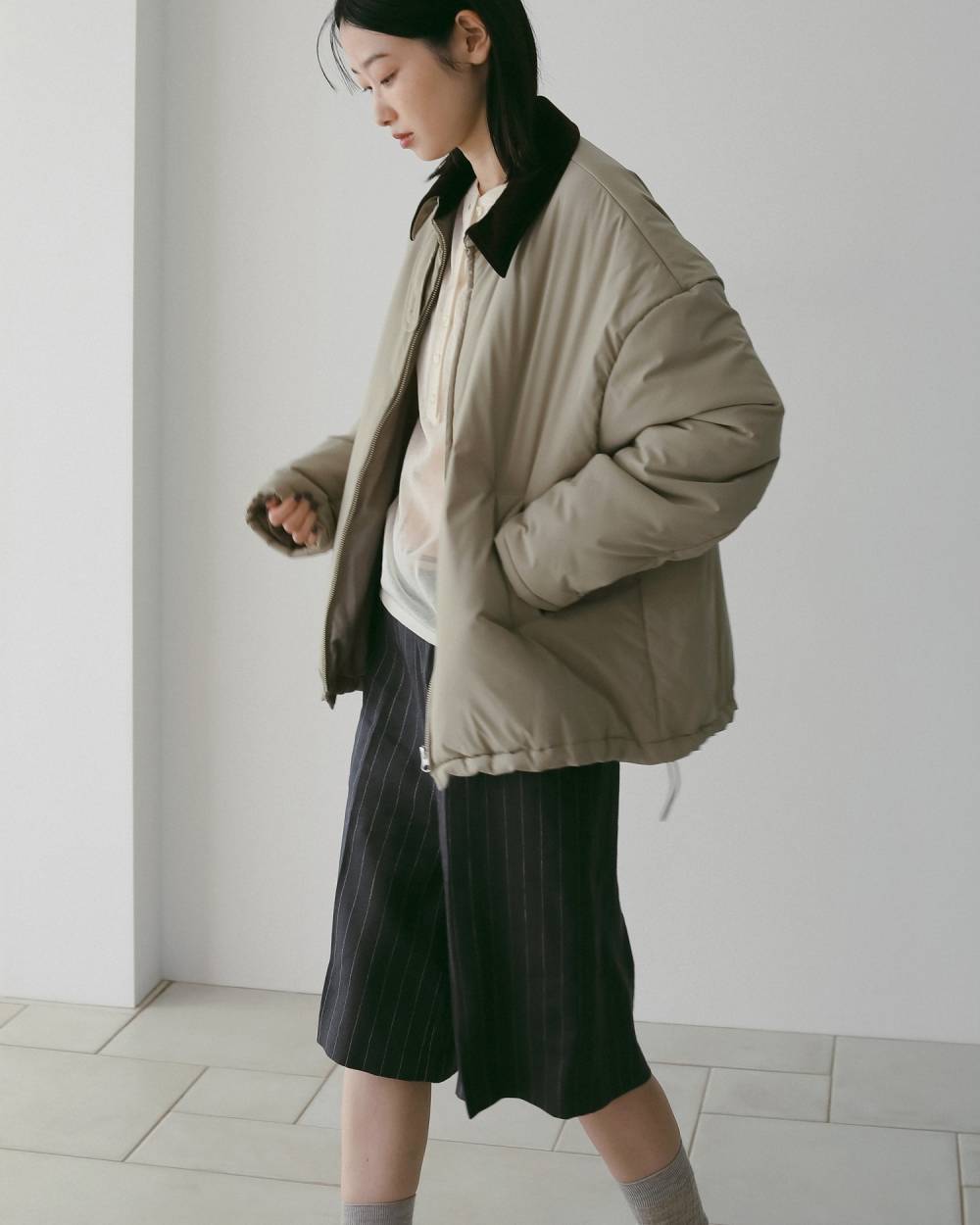 Velour Collar Blouzon 62610203,Velour Collar Blouzon(ベロア カラー ブルゾン,62610203,アウター,ブルゾン,中綿,ànuke,アンヌーク,lifes,ライフズ,26ss