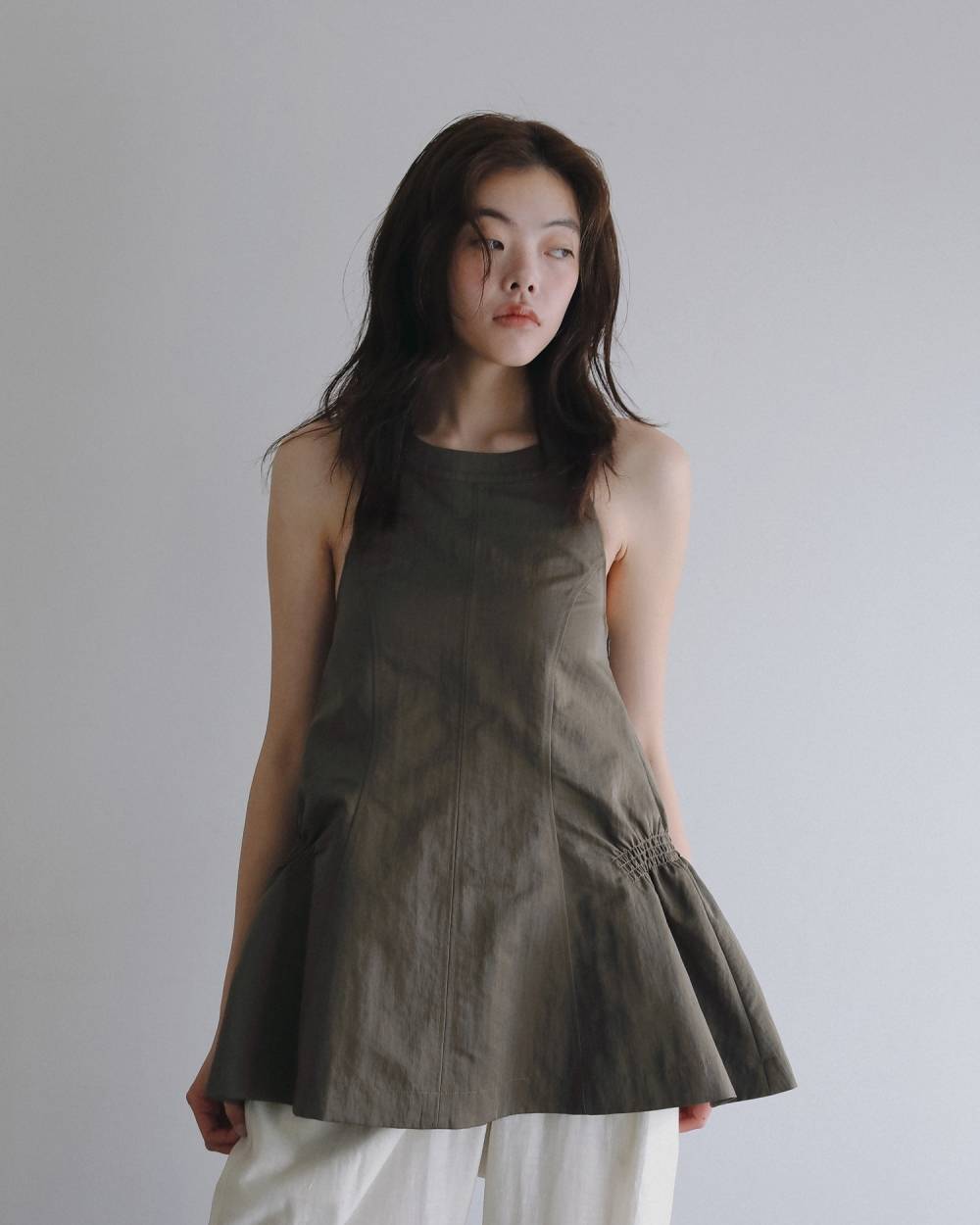 Ribbon Peplum Tops Ribbon Peplum Tops,リボン ペプラム トップス,62610427,トップス,ナイロン素材,ペプラム,ànuke,アンヌーク,lifes,ライフズ,26ss,26fall,26aw