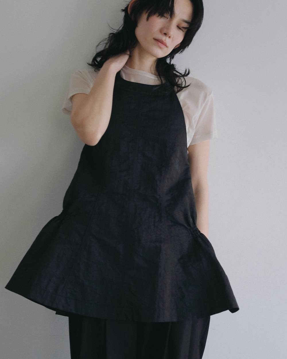 Ribbon Peplum Tops Ribbon Peplum Tops,リボン ペプラム トップス,62610427,トップス,ナイロン素材,ペプラム,ànuke,アンヌーク,lifes,ライフズ,26ss,26fall,26aw