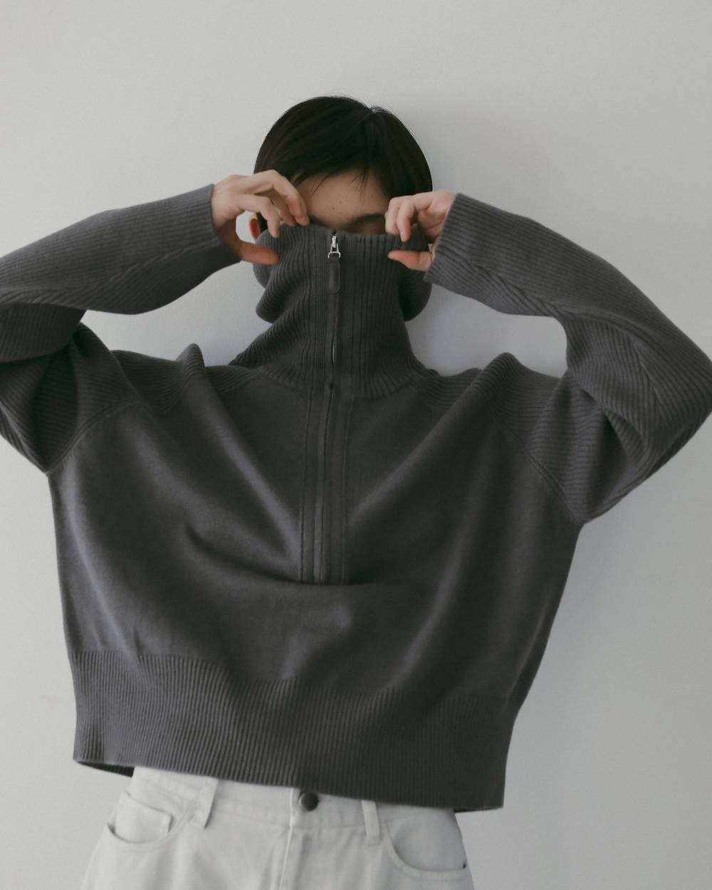 Zip Rib Knit Zip Rib Knit,ジップ リブ ニット,62610504,トップス,ハーフジップニットトップス,ニット,ànuke,アンヌーク,lifes,ライフズ,26ss
