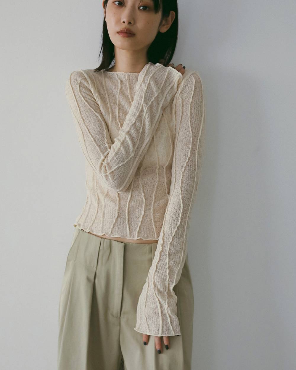 Random Pintuck Tops Random Pintuck Tops,ランダム ピンタック トップス,62610611,トップス,コンパクトトップス,ボートネック,ショート丈,ànuke,アンヌーク,lifes,ライフズ,26ss