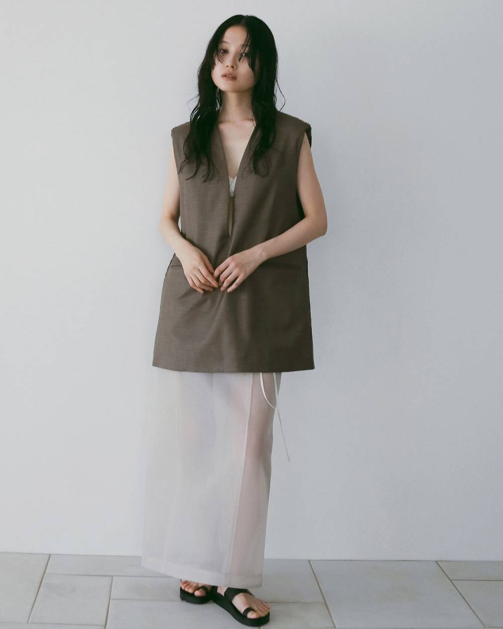 Sheer Knit Skirt Sheer Knit Skirt,シアー ニット スカート,62610802,ボトム,スカート,透け感,ダンボールニット素材,ànuke,アンヌーク,lifes,ライフズ,26ss