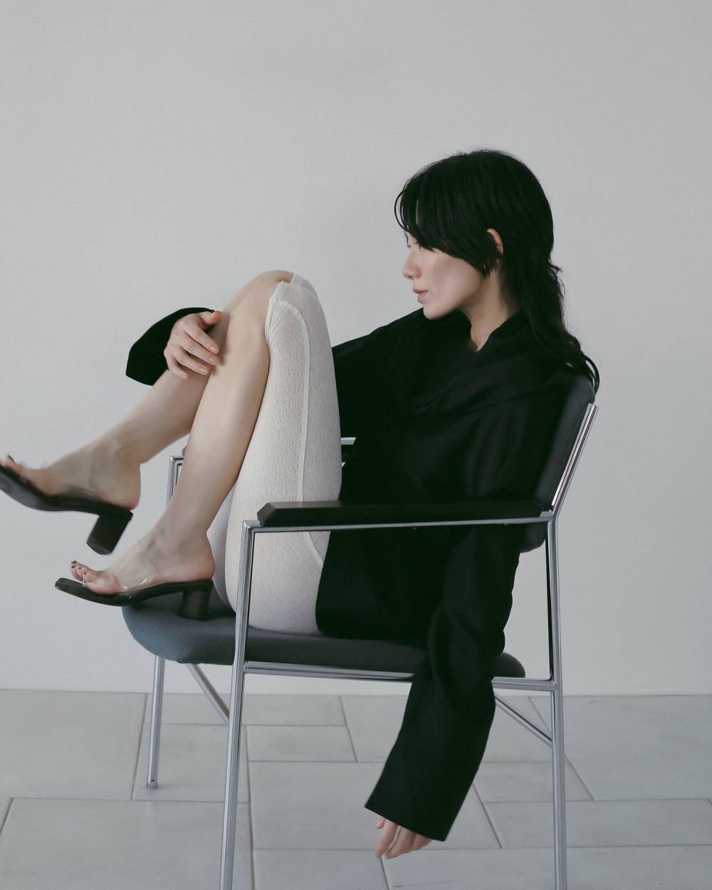 Square Clear Sandals Square Clear Sandals,スクエア クリア サンダル,62611019,サンダル,ヒールサンダル,シューズ,靴,クリア素材,ベロア,ànuke,アンヌーク,lifes,ライフズ,26ss