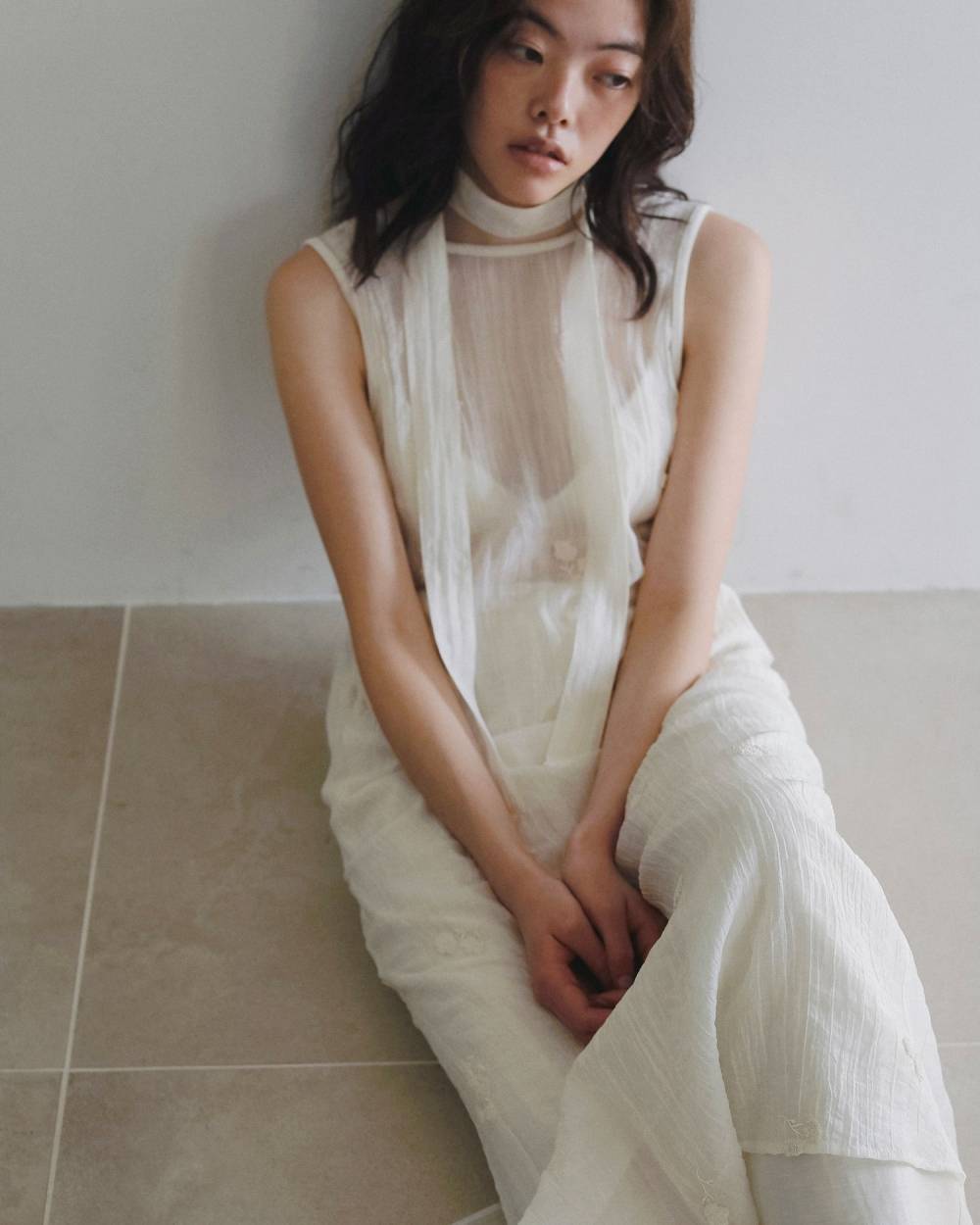 Embroidery Sleeveless Onepiece Embroidery Sleeveless Onepiece,エンブロイダリー スリーブレス ワンピース,62620306,ワンピース,ワンピ,ドレス,シアー素材,ノースリーブワンピース,ànuke,アンヌーク,lifes,ライフズ,26ss,26fall,26aw