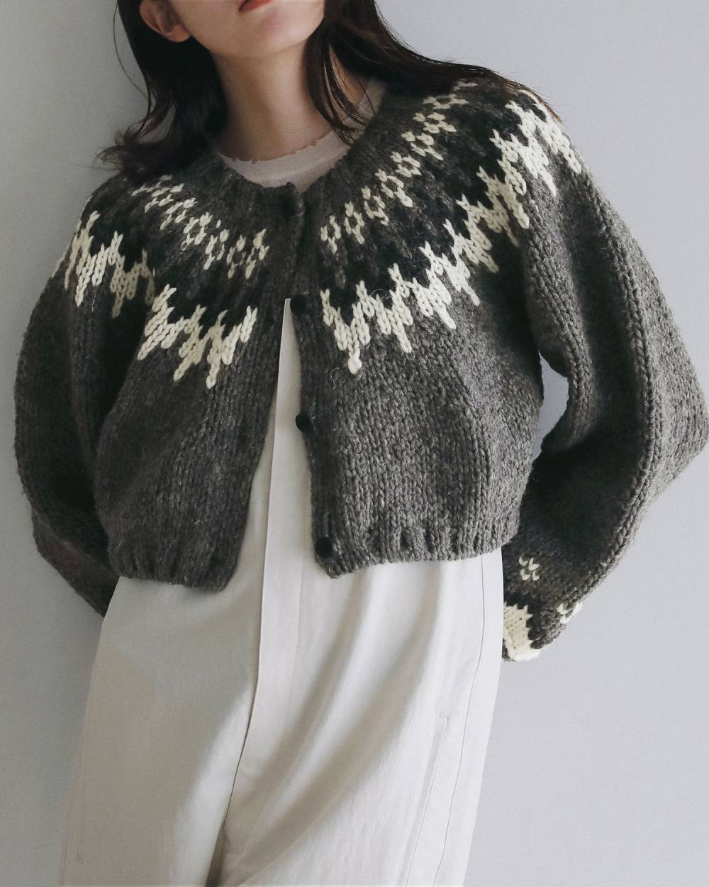 Nordic Handknit Cardigan Nordic Handknit Cardigan,ノルディック ハンドニット カーディガン,62620502,カーディガン,カーデ,トップス,ニット,ニットトップス,柄,ショート丈,ànuke,アンヌーク,lifes,ライフズ,26ss,26fall,26aw