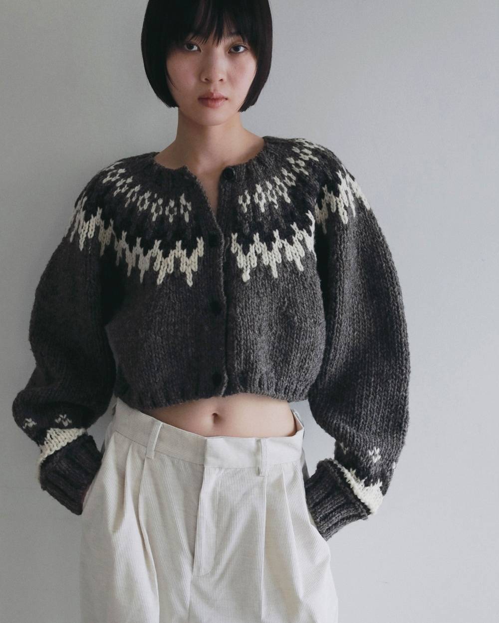 Nordic Handknit Cardigan Nordic Handknit Cardigan,ノルディック ハンドニット カーディガン,62620502,カーディガン,カーデ,トップス,ニット,ニットトップス,柄,ショート丈,ànuke,アンヌーク,lifes,ライフズ,26ss,26fall,26aw