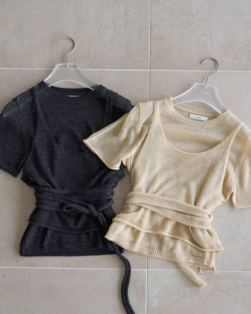 Wrapcami Layered Knit Wrapcami Layered Knit,ラップキャミ レイヤード ニット,62620503,トップス,ニット,ニットトップス,ànuke,アンヌーク,lifes,ライフズ,26ss,26fall,26aw