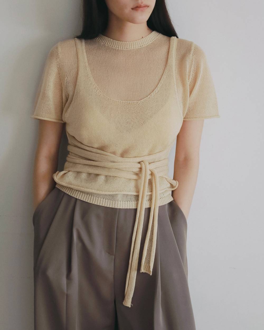 Wrapcami Layered Knit Wrapcami Layered Knit,ラップキャミ レイヤード ニット,62620503,トップス,ニット,ニットトップス,ànuke,アンヌーク,lifes,ライフズ,26ss,26fall,26aw
