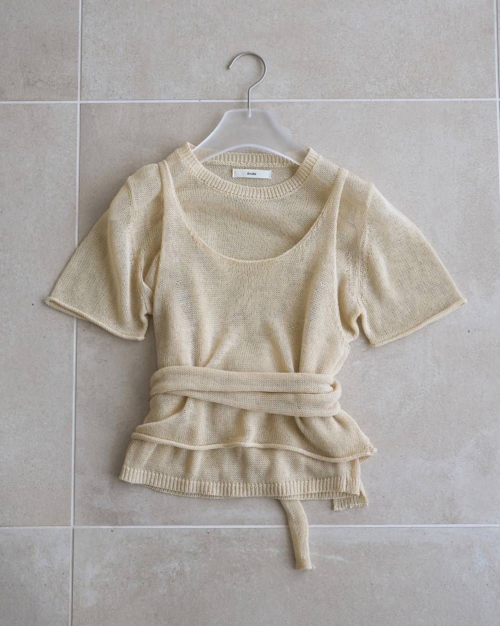 Wrapcami Layered Knit Wrapcami Layered Knit,ラップキャミ レイヤード ニット,62620503,トップス,ニット,ニットトップス,ànuke,アンヌーク,lifes,ライフズ,26ss,26fall,26aw