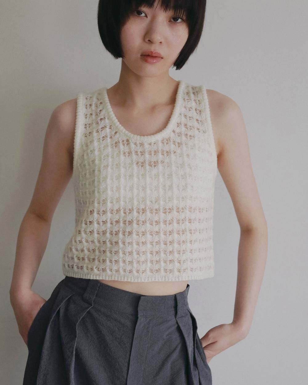 Pattern Knit Tanktop Pattern Knit Tanktop,パターン ニット タンクトップ,62620511,トップス,タンクトップ,タンク,ニット,ニットトップス,モヘア混,ànuke,アンヌーク,lifes,ライフズ,26ss,26fall,26aw