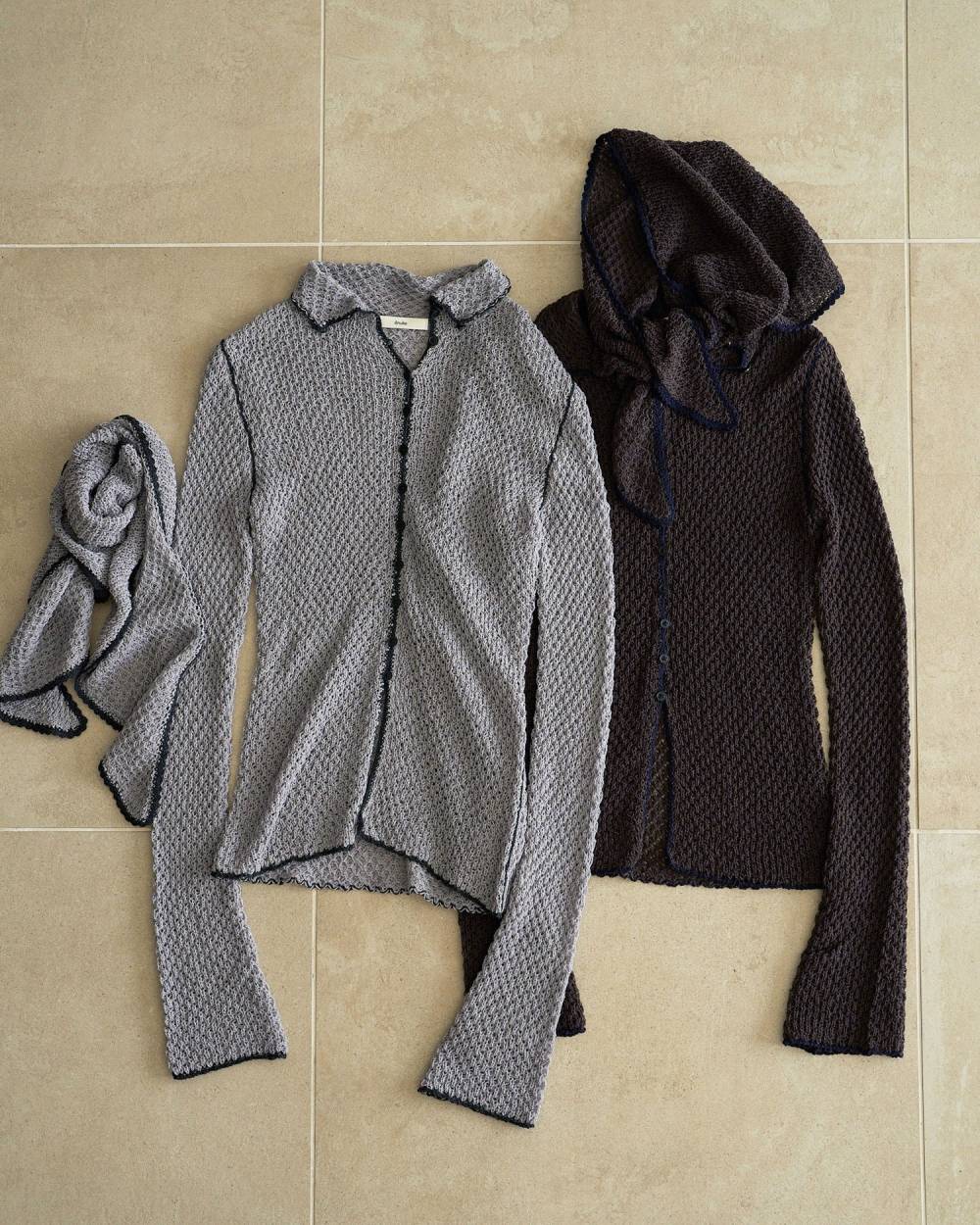 Piping Scarf Knit Piping Scarf Knit,パイピング スカーフ ニット,62620514,トップス,ニット,ニットトップス,ànuke,アンヌーク,lifes,ライフズ,26ss,26fall,26aw