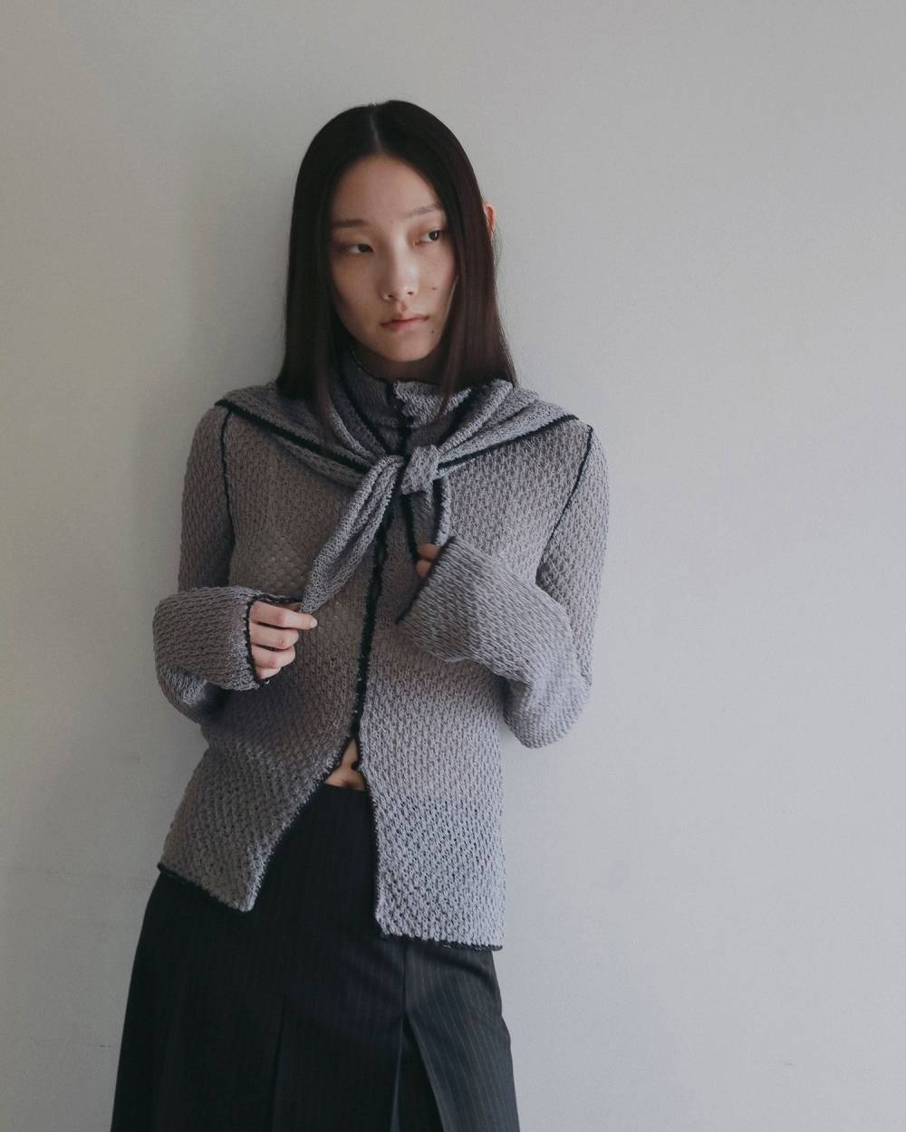 Piping Scarf Knit Piping Scarf Knit,パイピング スカーフ ニット,62620514,トップス,ニット,ニットトップス,ànuke,アンヌーク,lifes,ライフズ,26ss,26fall,26aw