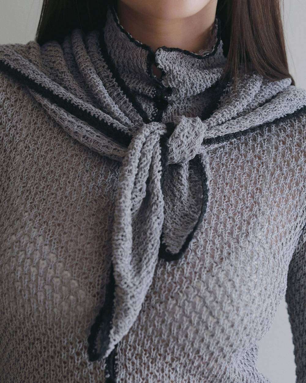 Piping Scarf Knit Piping Scarf Knit,パイピング スカーフ ニット,62620514,トップス,ニット,ニットトップス,ànuke,アンヌーク,lifes,ライフズ,26ss,26fall,26aw