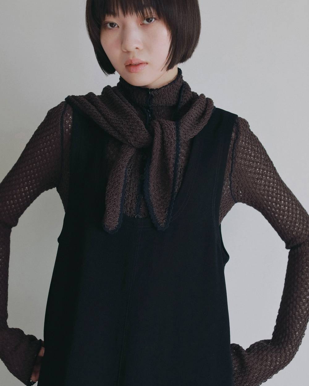 Piping Scarf Knit Piping Scarf Knit,パイピング スカーフ ニット,62620514,トップス,ニット,ニットトップス,ànuke,アンヌーク,lifes,ライフズ,26ss,26fall,26aw