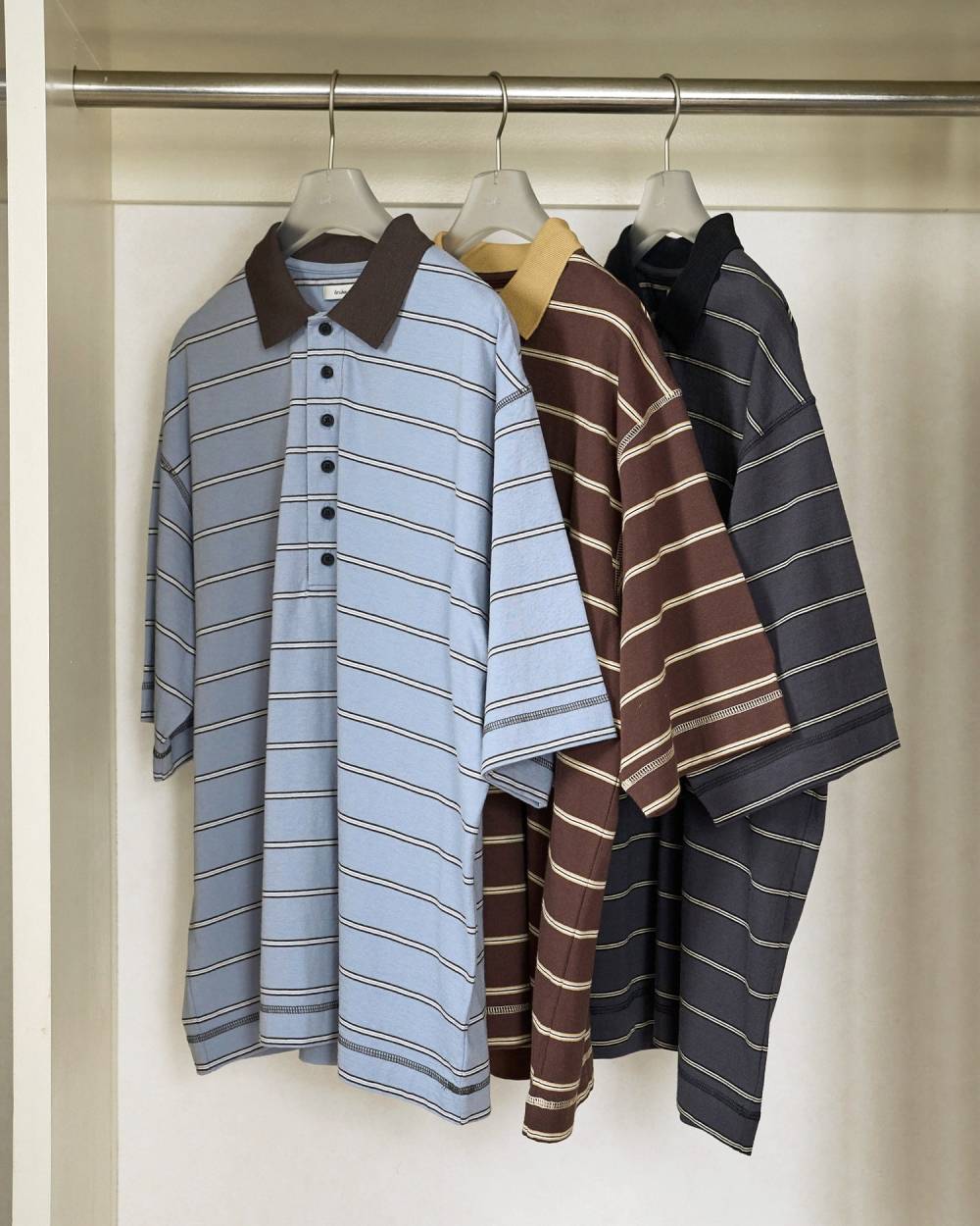 Border Loose Polotops Border Loose Polotops,ボーダー ルーズ ポロトップス,62620613,トップス,ポロトップス,ボーダー,柄,ànuke,アンヌーク,lifes,ライフズ,26ss,26fall,26aw