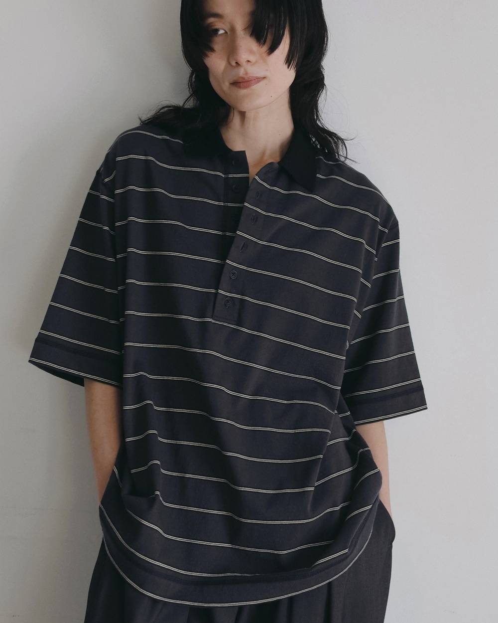 Border Loose Polotops Border Loose Polotops,ボーダー ルーズ ポロトップス,62620613,トップス,ポロトップス,ボーダー,柄,ànuke,アンヌーク,lifes,ライフズ,26ss,26fall,26aw