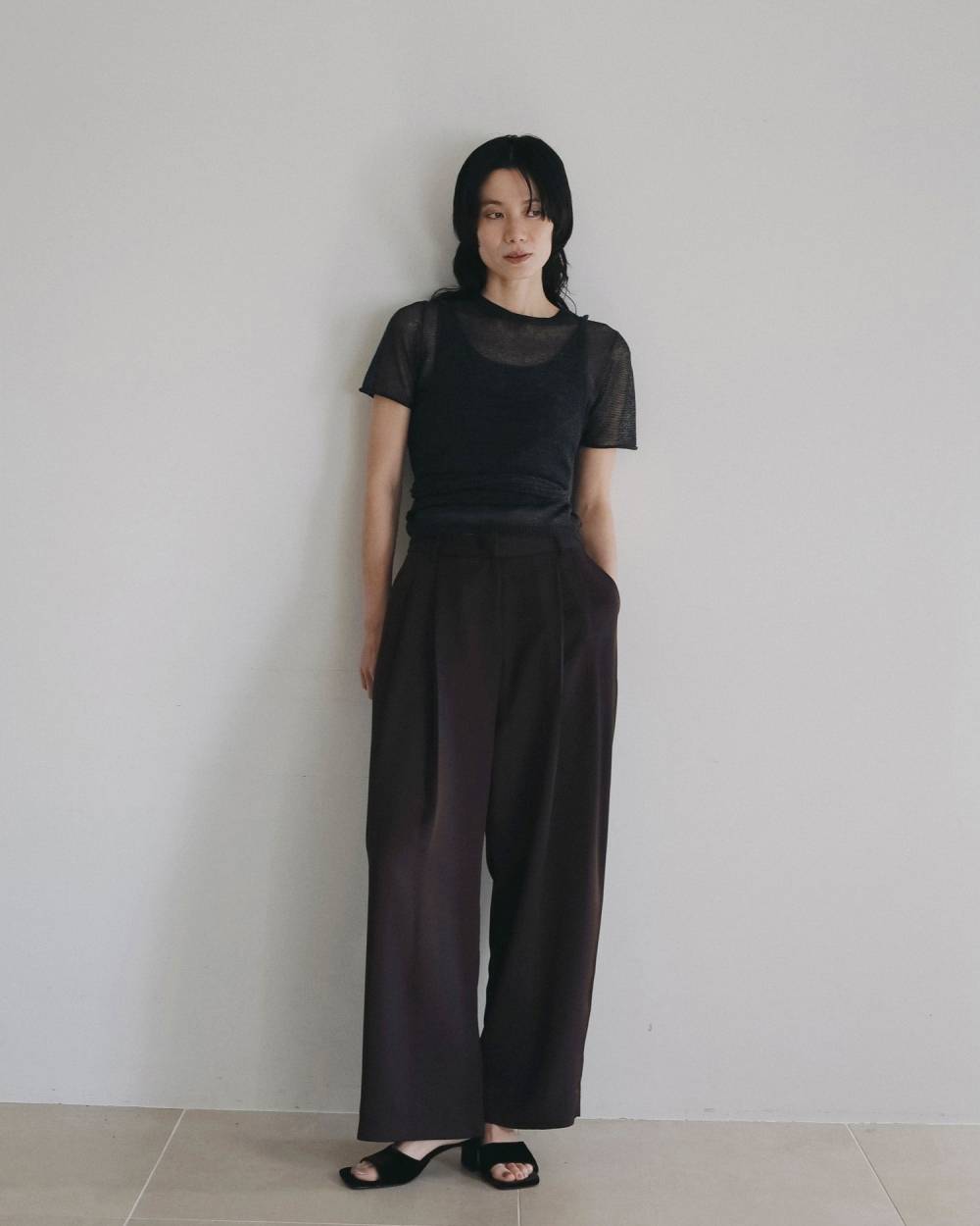 Twill Satin Pants Twill Satin Pants,ツイル サテン パンツ,62620708,ボトム,パンツ,ワイドパンツ,ànuke,アンヌーク,lifes,ライフズ,26ss,26fall,26aw